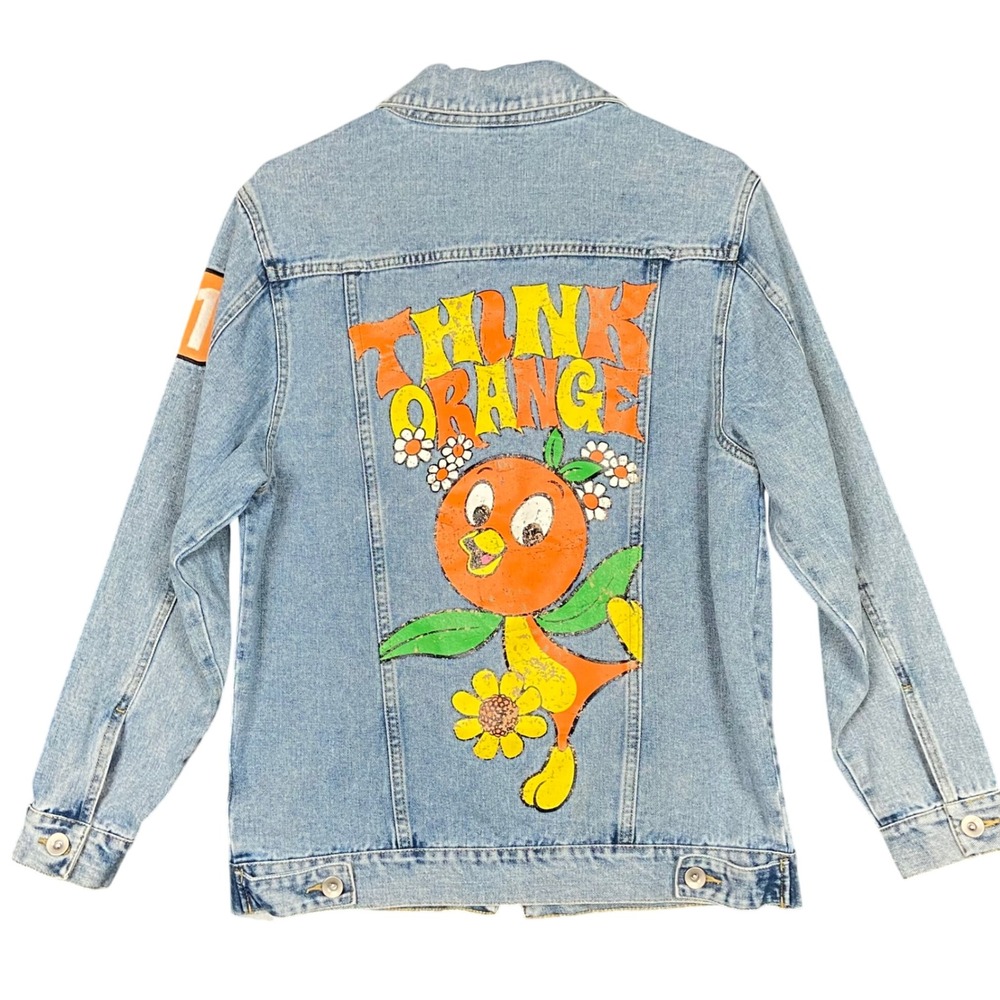 Disney Parks 50th Anniversary Orange Bird denim jacket XS‎ New